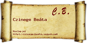 Czinege Beáta névjegykártya